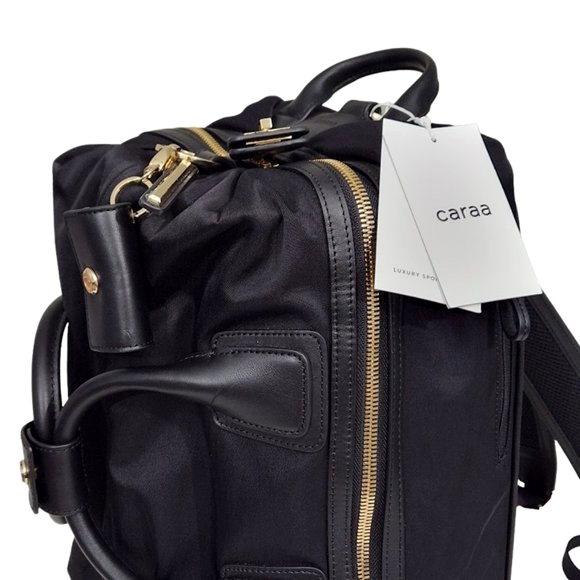 Caraa Black Backpack with Gold Accents - Picture 9 of 16
